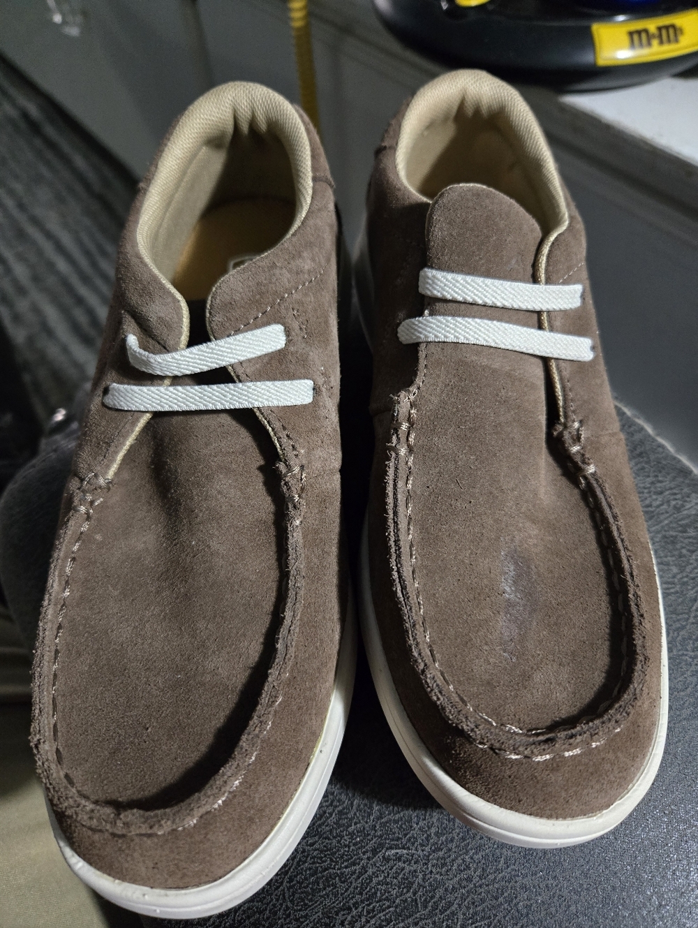 Ariat Kids Casual Suede Moc Toe Lace-Up Shoes in Brown Size 2